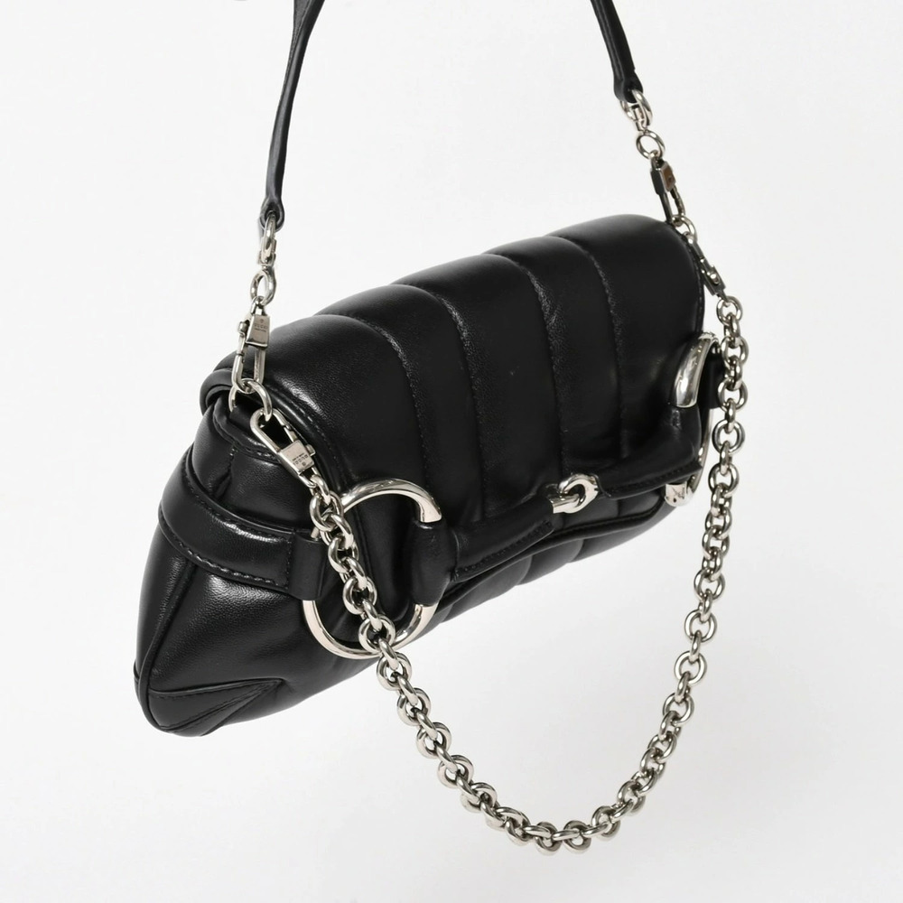 Gucci Horsebit shoulder bag leather black